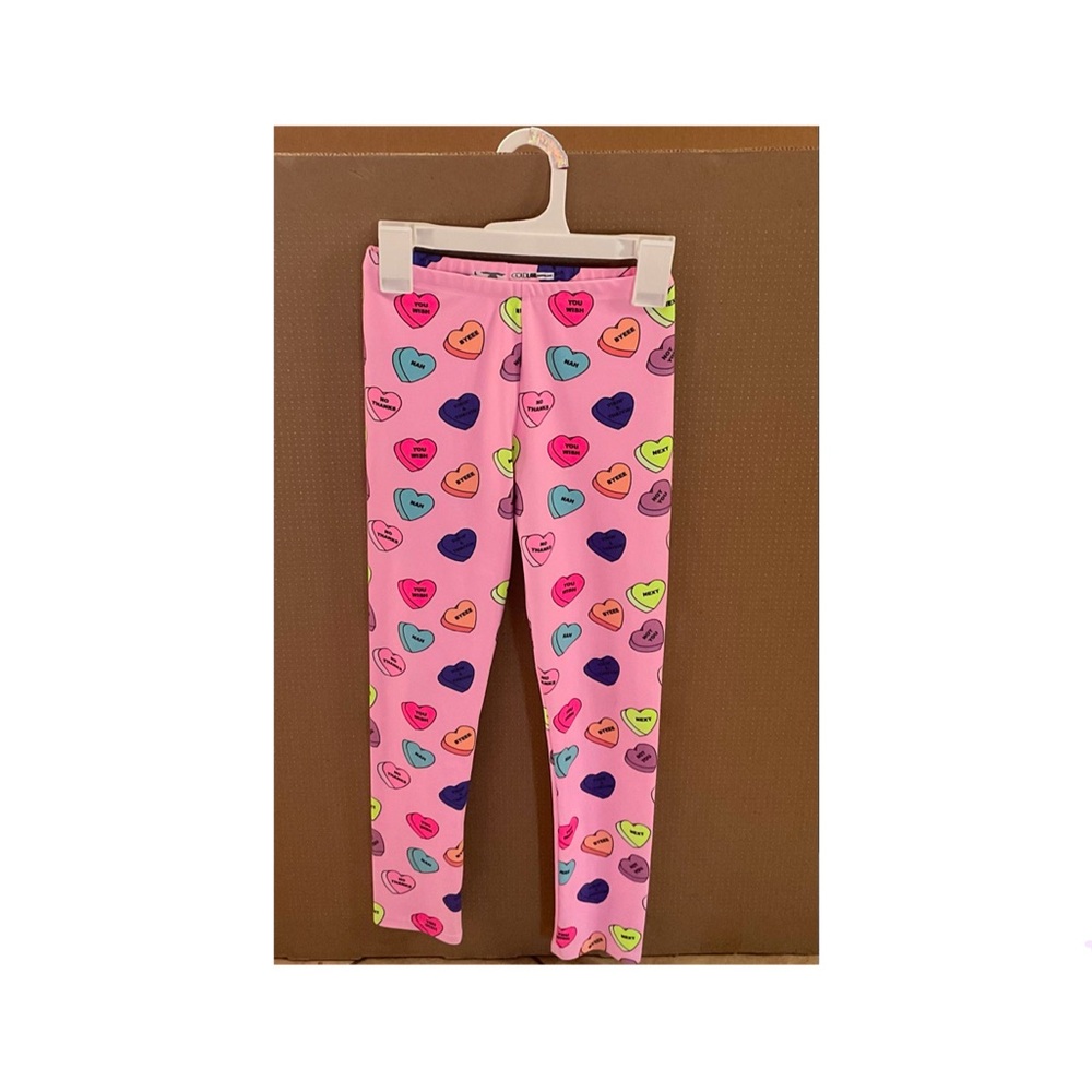 Pink Heart Patterned Leggings